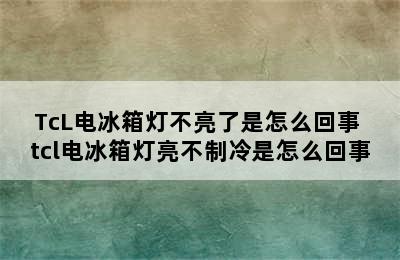 TcL电冰箱灯不亮了是怎么回事 tcl电冰箱灯亮不制冷是怎么回事